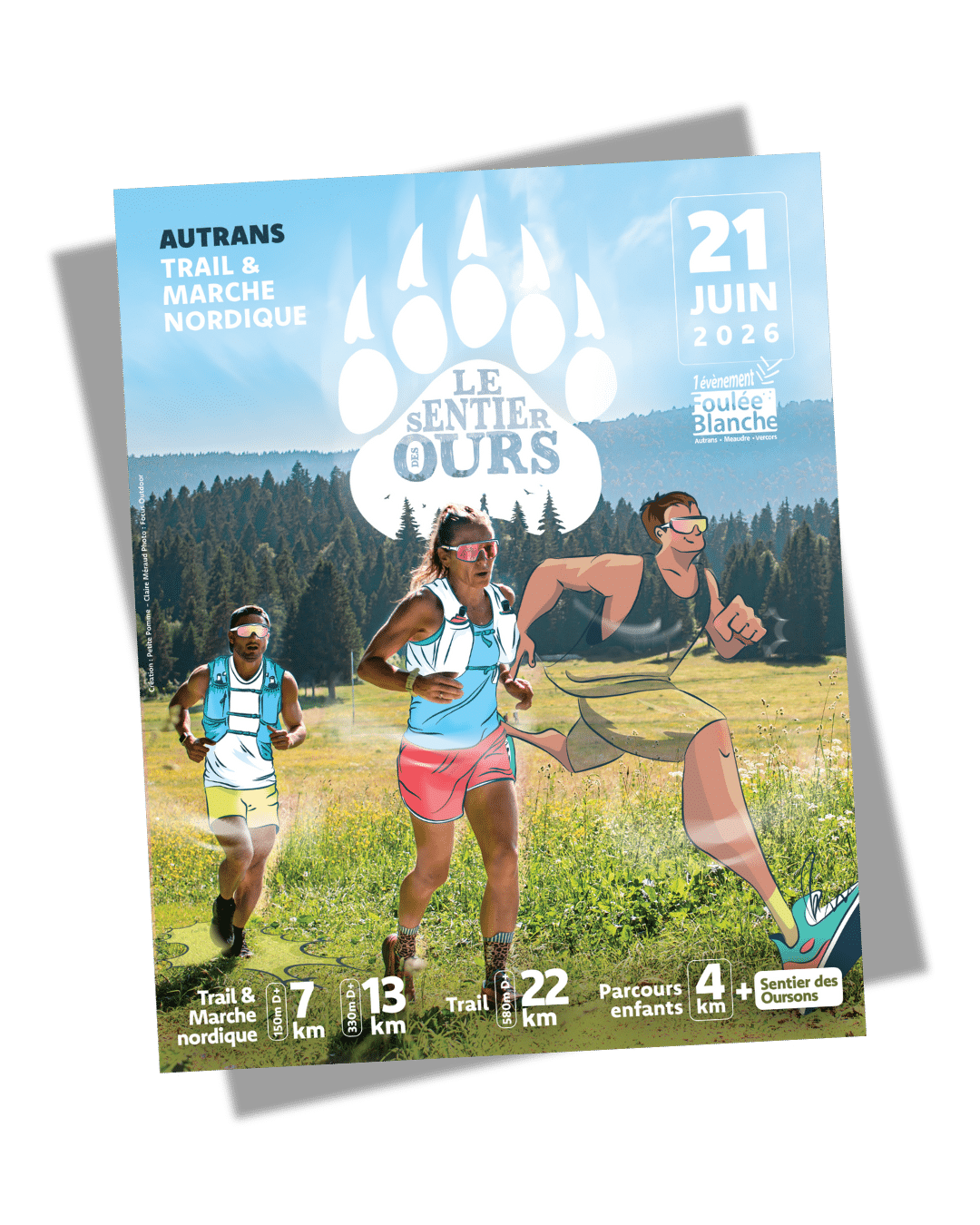 Affiche-Sentier-des-Ours-2026 le Sentier des Ours dimanche 21 juin 2026 : trail & marche nordique à Autrans (Vercors)
